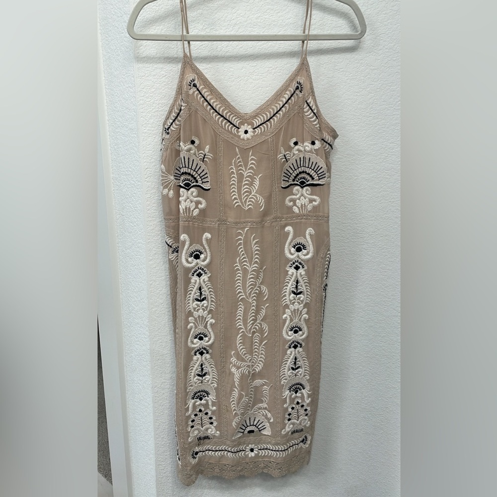 Maeve nude mini dress